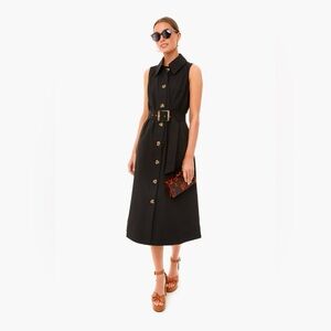 Tuckernuck black sleeveless Chamberlin belted button down midi dress Small women